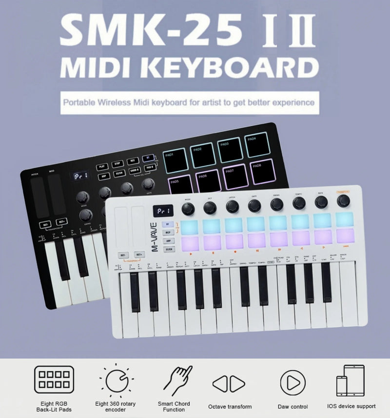 Teclado Controlador MIDI M-VAVE SMK-25